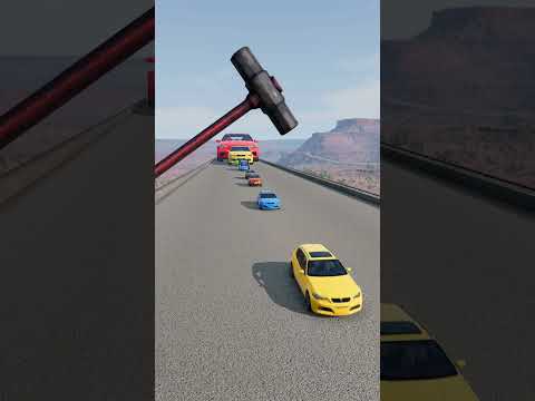 Colorful Small to Giant Cars vs Hammer | BeamNG.drive!
