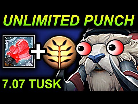 UNLIMITED PUNCH TUSK - DOTA 2 PATCH 7.07 NEW META PRO GAMEPLAY