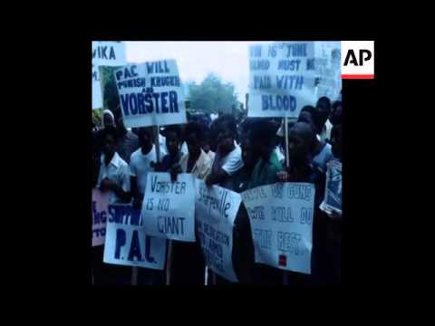 SYND 22 3 77 STUDENTS DEMONSTRATE ON THE ANNIVERSARY OF THE SHARPEVILLE MASSACRE