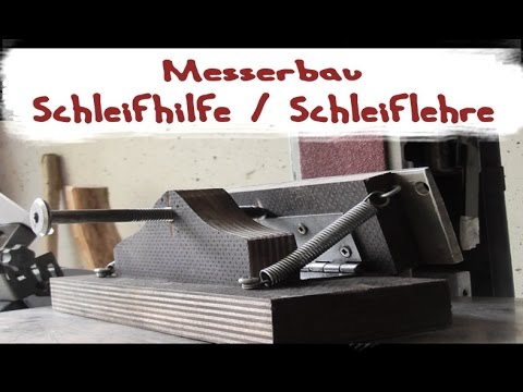 Grinding gauge grinding aid for belt grinders in knife making