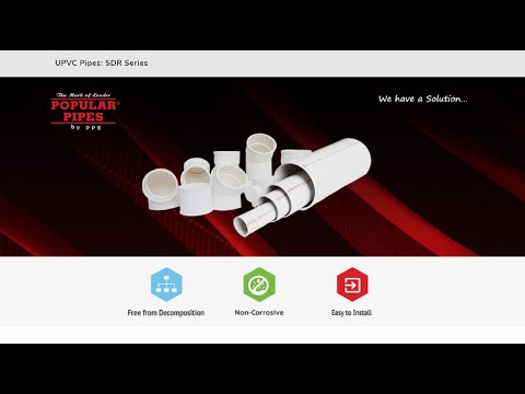Popular UPVC SDR Series – Pipes and Fittings