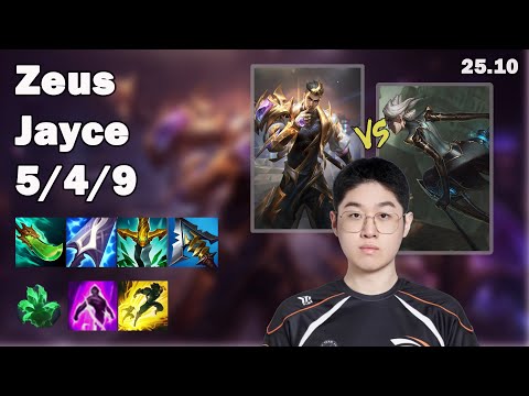 🔥 Zeus Jayce Top | Korea Challenger Solo Queue | Patch 25.10 | League of Legends 🔥