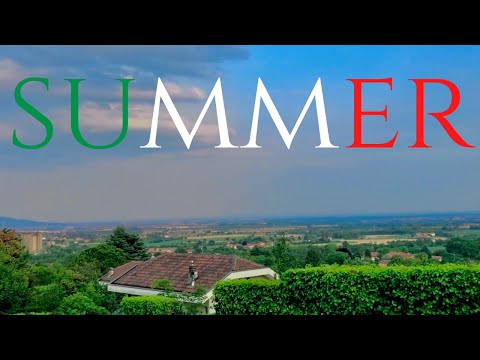 SUMMER EVENING IN A TOWN IN PIEDMONT REGION, ITALY