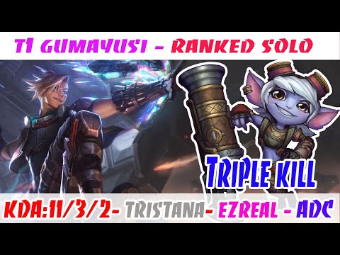 T1 Gumayusi Tristana VS Ezreal ADC