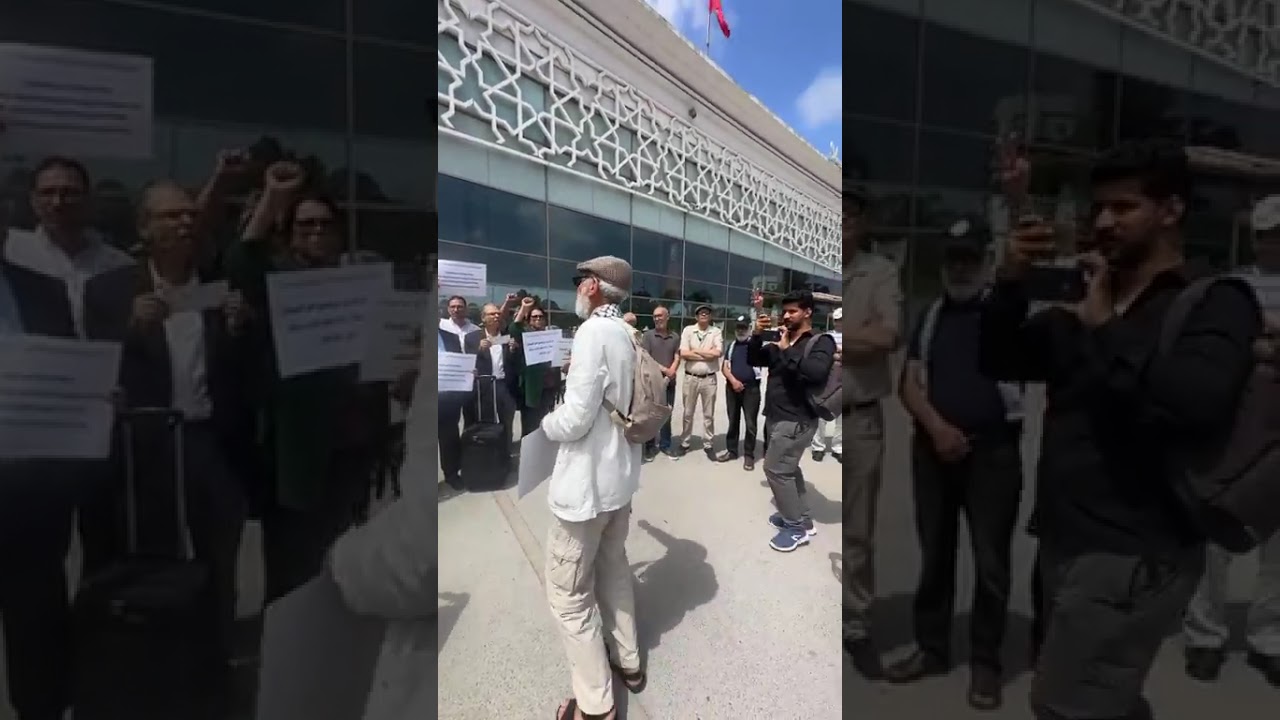 وقفة احتجاجية أمام مطار الرباط–سلا، بخصوص ملف المؤرخ معطي منجب، تنديدا بقرا
