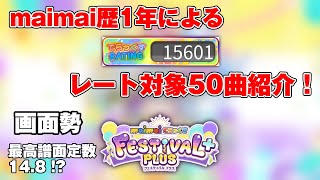 【maimai FESTiVAL PLUS】maimai歴1年＆画面勢によるレート対象曲紹介！