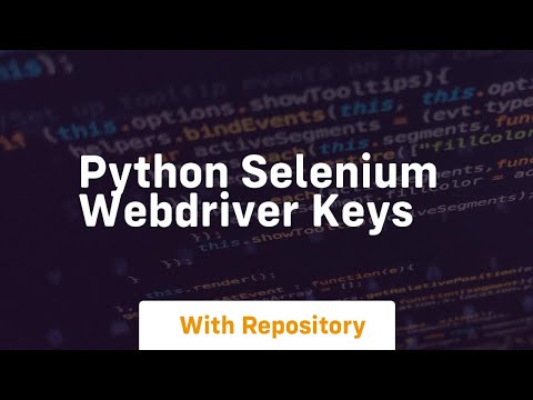 Selenium Keys In Python