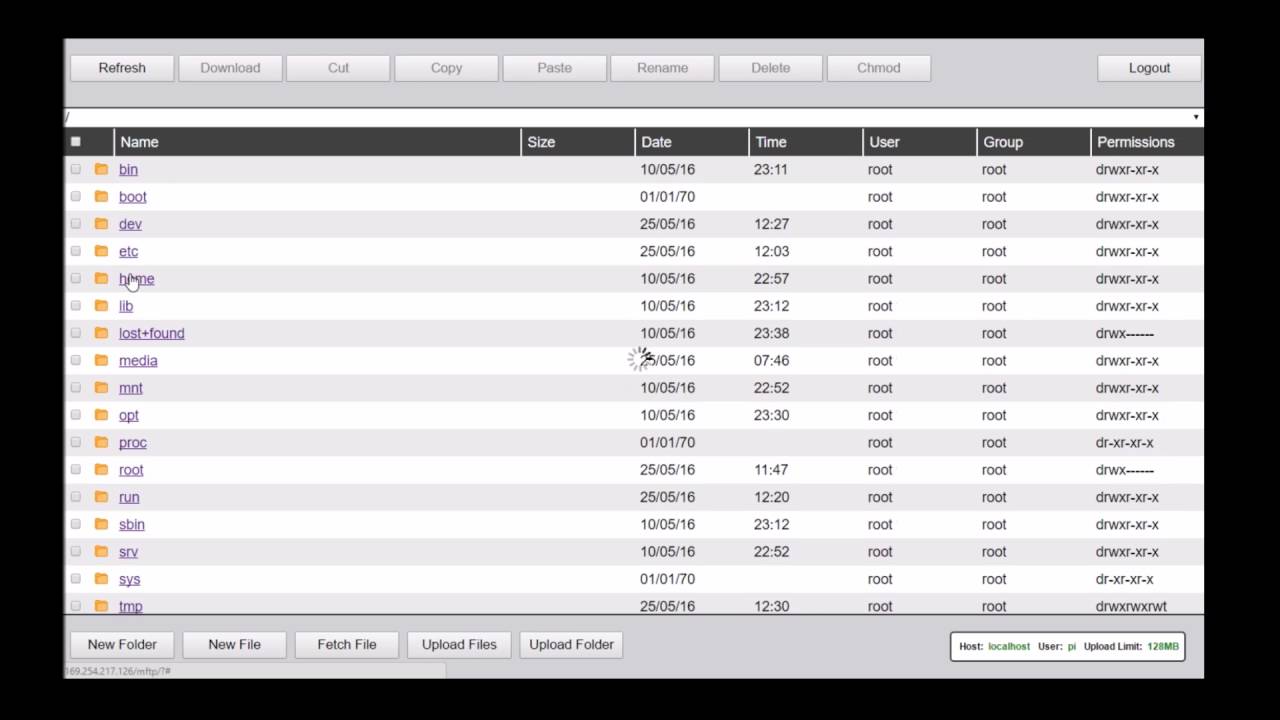 Web Interface: FTP File Access