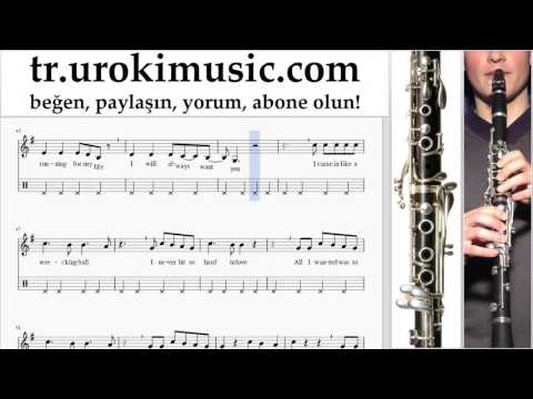 Klarnet Nasıl Çalınır Miley Cyrus - Wrecking Ball Bölüm#2 Okul Öğretmen Notalar Eğitim Tablatura