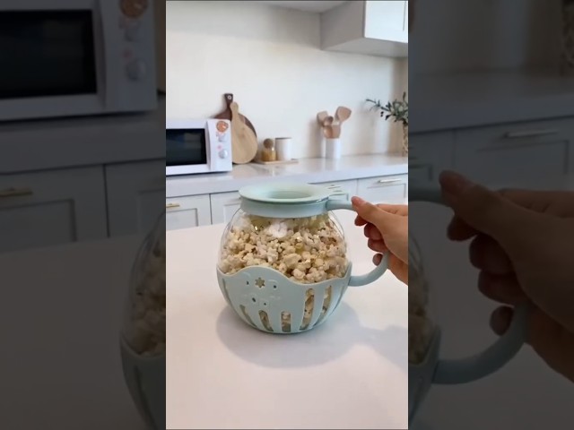 Vídeo relacionado con Cuenco para palomitas de maíz apto para microondas, resistente al calor, para palomitas de maíz de silicona, 90 g, plegable, con tapa, para casa, viajes, accesorios sin BPA para noches de cine