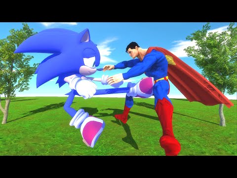 SONIC vs SUPERMAN DEATH RUN - Animal Revolt Battle Simulator