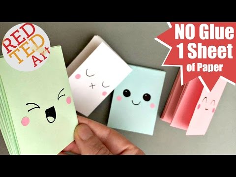 Easy Mini Notebook from ONE sheet of Paper - NO GLUE - Mini Paper Book DIY - Easy Paper Crafts