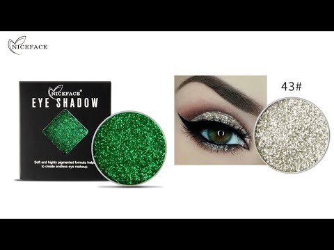 Niceface | Monochrome Eyeshadow Pressed Glitter | 43 Champagne | Glitter Argento