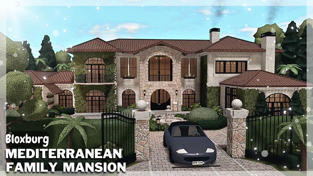 BLOXBURG: Mediterranean Family Mansion Speedbuild | Roblox House Build