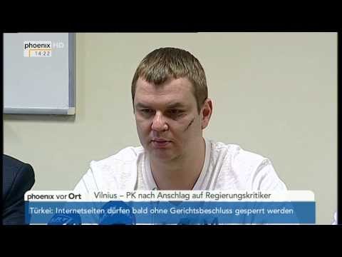 Proteste in Kiew: Pressekonferenz nach Anschlag auf Dmitro Bulatow am 06.02.2014