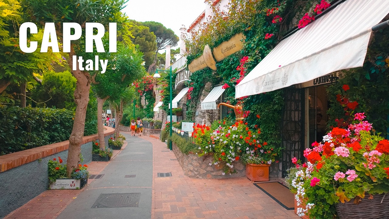 Immerse yourself in a delightful stroll on Capri, an Italian island, leading you to the enchanting Gardens of Augustus.
