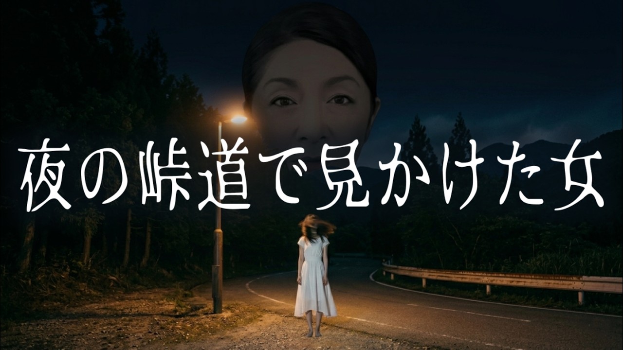 繰り返し現れる異様な女の正体は！？【 夜の峠道で見かけた女】どうぞ推理してください。　夜の峠道を登下校する山の集落の少年。彼が目撃した謎の女。彼女はなぜそこに現れるのか…。#怪談　#怪談語り