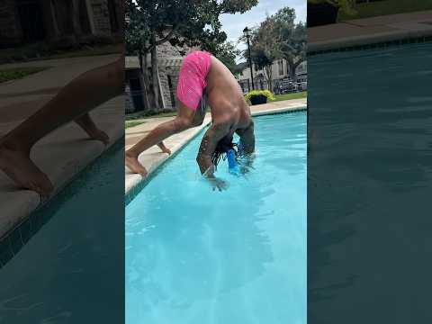 SON SAVES DAD IN THE POOL #fge #family #fgefamily #pool #kids #youtubeshorts #fgeshorts #fgepool