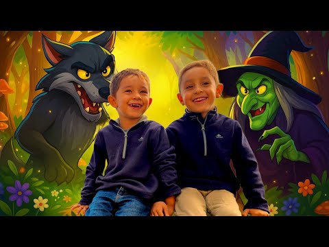Big bad wolf saves Rafael and Benjamin from the witch