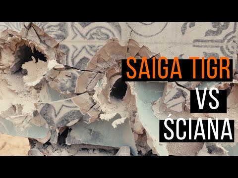 Karabin wyborowy Saiga Tigr 7,62x54R vs ściana.