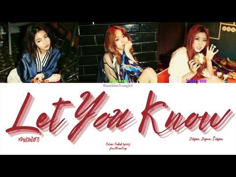 4MINUTE (포미닛) (Jihyun & Jiyoon & Sohyun) - Let You Know (알려 줄게) [Colour Coded Lyrics Han/Rom/Eng]