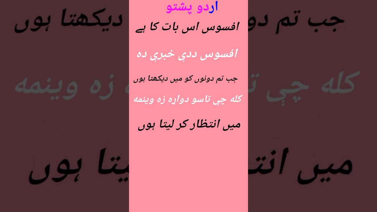 urdupashtolearning #shorts #learning