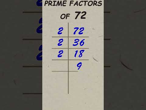 Prime factor of 72 / Prime factorisation / #publicmaths #shorts #primefactor