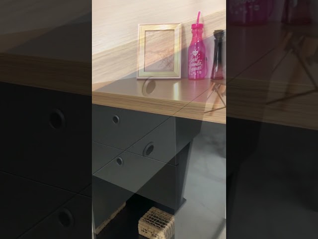 Mesa Escrivaninha Sky 2 Gavetas Freijó/Preto - Artany Móveis