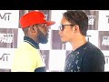MIKURU ASAKURA TRIES TO INTIMIDATE FLOYD MAYWEATHER IN FIRST FACE OFF; BOTH SIZE EACH OTHER UP