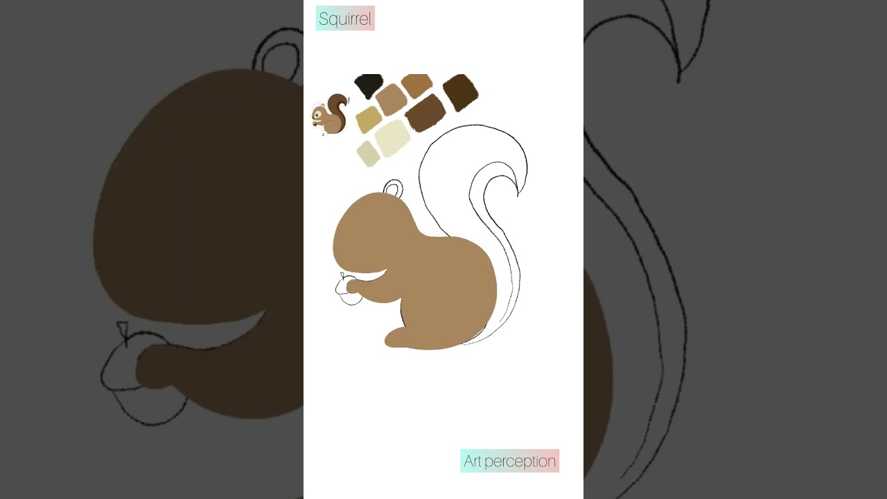 squirrel drawing for kids #shorts #easydrawing