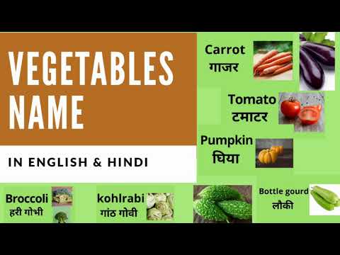 Vegetables Name with Pictures || in English and Hindi