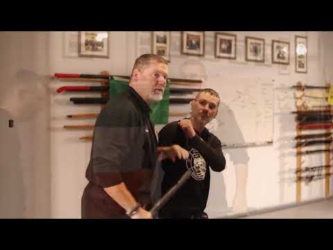 Blocking with Middle Portion of Shillelagh and Entering - Irish Stick Fighting