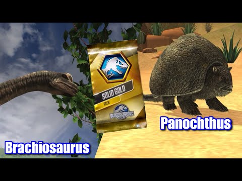 Solid Gold Pack + Unlocking Panochthus & Brachiosaurus - Jurassic World The Game |ep9|