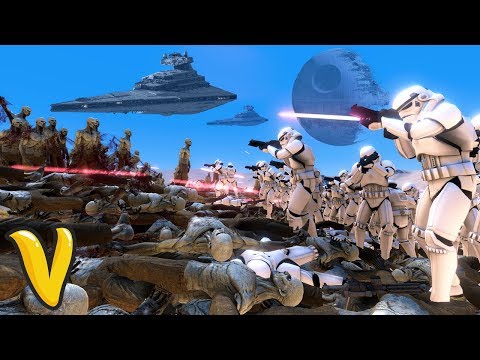 STAR WARS 2500 STORM TROOPERS VS 50000 ZOMBIES! Ultimate Epic Battle Simulator Funny Moments!