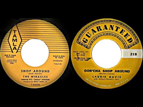 Shop Around ~ The Miracles (1960) & Don'cha Shop Around ~ Laurie Davis (1961)