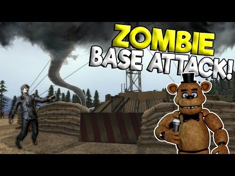 ZOMBIES OVERRUN TORNADO BASE BUILD! - Garry's Mod Sandbox Gameplay - Gmod Zombie Survival
