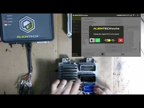 Demonstration of alientech's KESS3 programming tool cloning a AcDelco E78 ECM through boot mode