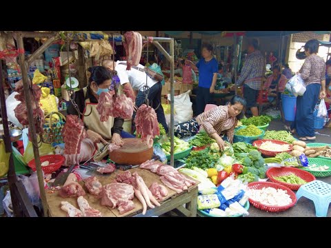 Amazing Wet Market @Kilo9 & Street food fish market Scene: Cambodian Morning real life in Phnom Penh