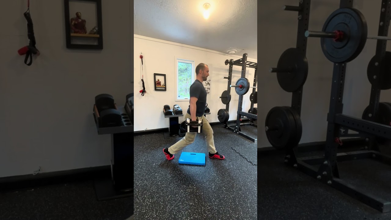 3. Suitcase Split Squat (Side View)