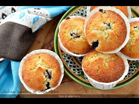 Muffin ai mirtilli (e impasto base per muffin alla frutta) - Blueberry muffin