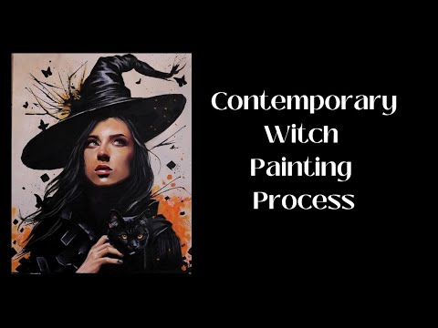 Spooky Contemporary Witch Painting
