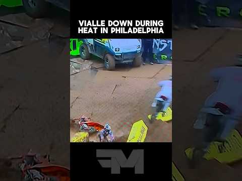 Tom Vialle goes down hard during 250 East heat in Philadelphia -#moto #mx #motocross #supercross