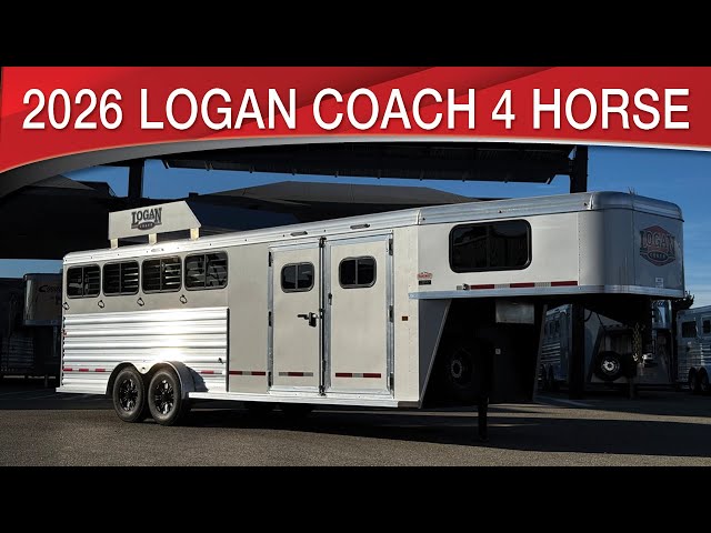 Preview image of 2026 Logan Coach Riot 4 Horse Gooseneck With Trainer Tack youtube video