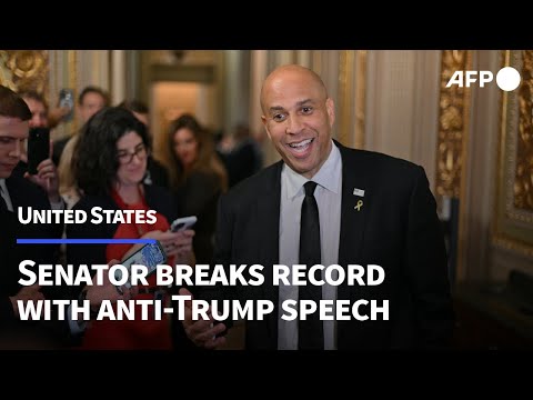 Video Thumbnail: US senator breaks record with 24-hour speech against Trump | AFP