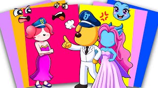 [PaperDIY] SHERIFF LABRADOR Kicks Ex PAPILLON Out of the Party ANTEL’s Won! 😡💔 | Sticker Book DIY