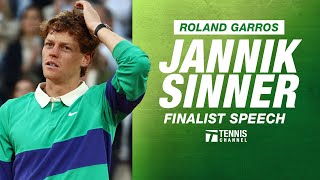 Tennis Channel Jannik Sinner Shows Class in Finalist Speech | 2025 RG