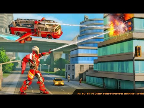 Flying Fire Truck Transform Robot Games | Android Gameplay | [HD] 4x4