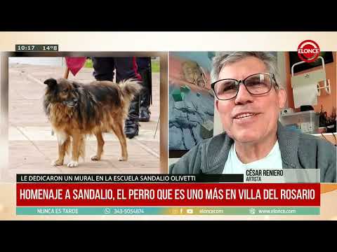 Sandalio, el perro al que homenajearon con un mural en Villa del Rosario