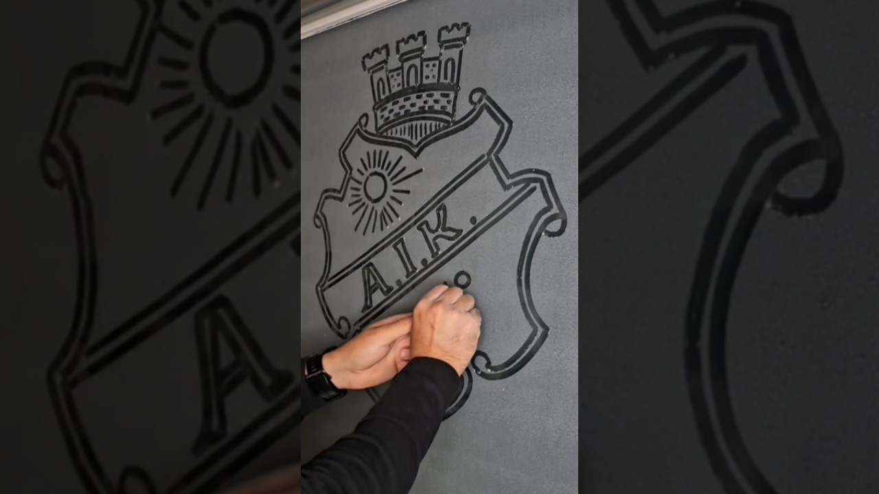 AIK Fotboll Stockholm logo two hands drawing #aik #AIKStockholm #allsvenskan #sverige #stockholm