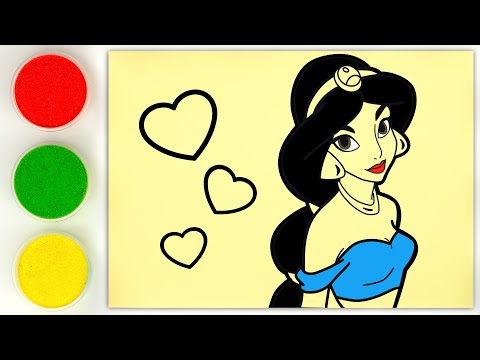 Sand painting coloring Jasmine Princess